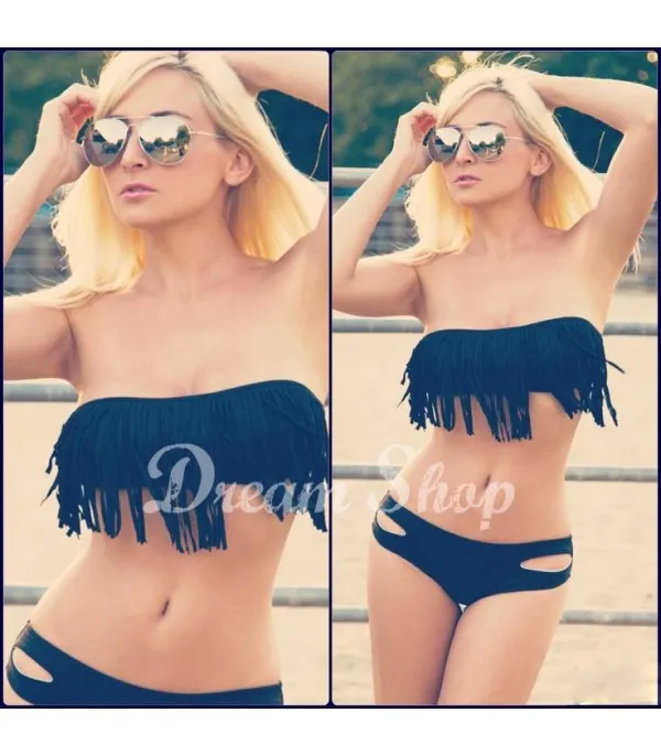 Bikini frange nero