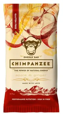 CHIMPANZEE Energy Bar 100% Natural Zenzero di Mele 55g VEGAN