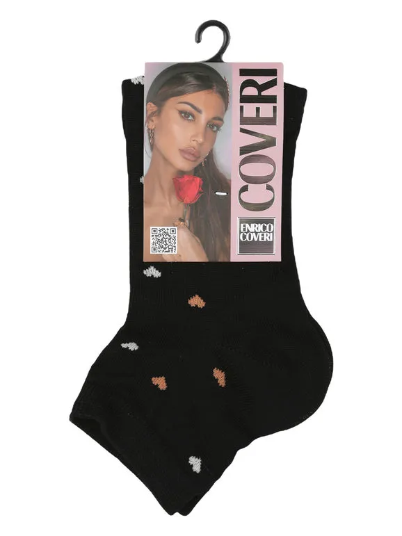 Enrico Coveri Kurze Damensocken mit Herzen