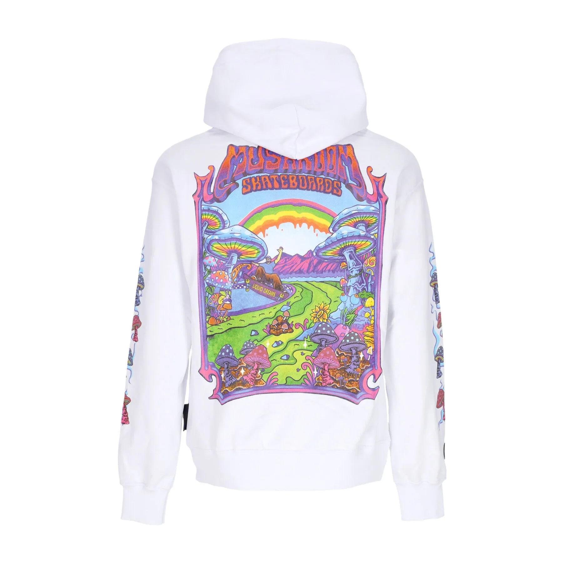 Felpa Leggera Cappuccio Uomo Mushroom Skateboards Hoodie White