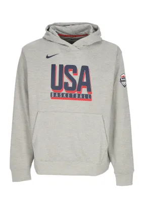 Felpa Leggera Cappuccio Uomo Practice Fleece Basketball Hoodie Team Usa Dk Grey Heather/obsidian