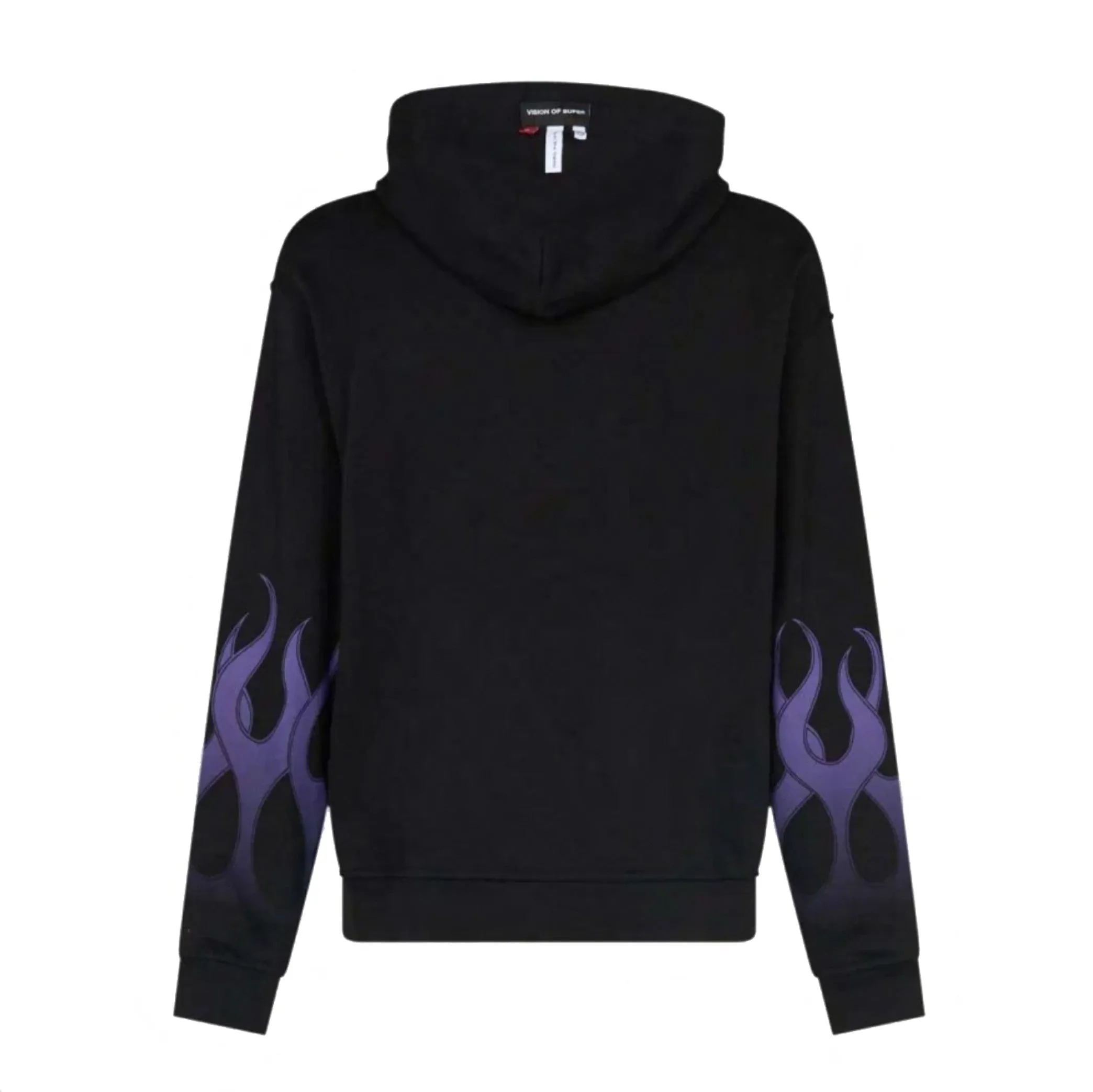 Felpa Leggera Cappuccio Uomo Racing Flames Hoodie Black/purple
