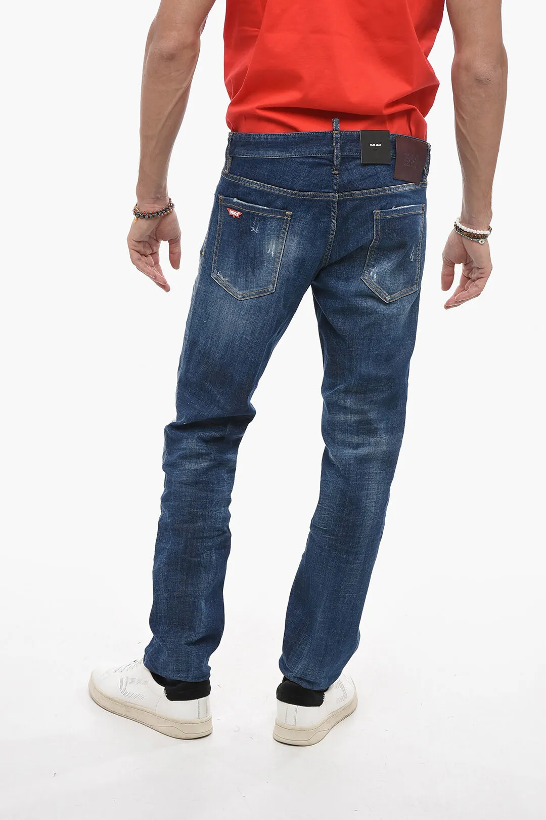 Jeans Slim Fit con Dettaglio Distressed