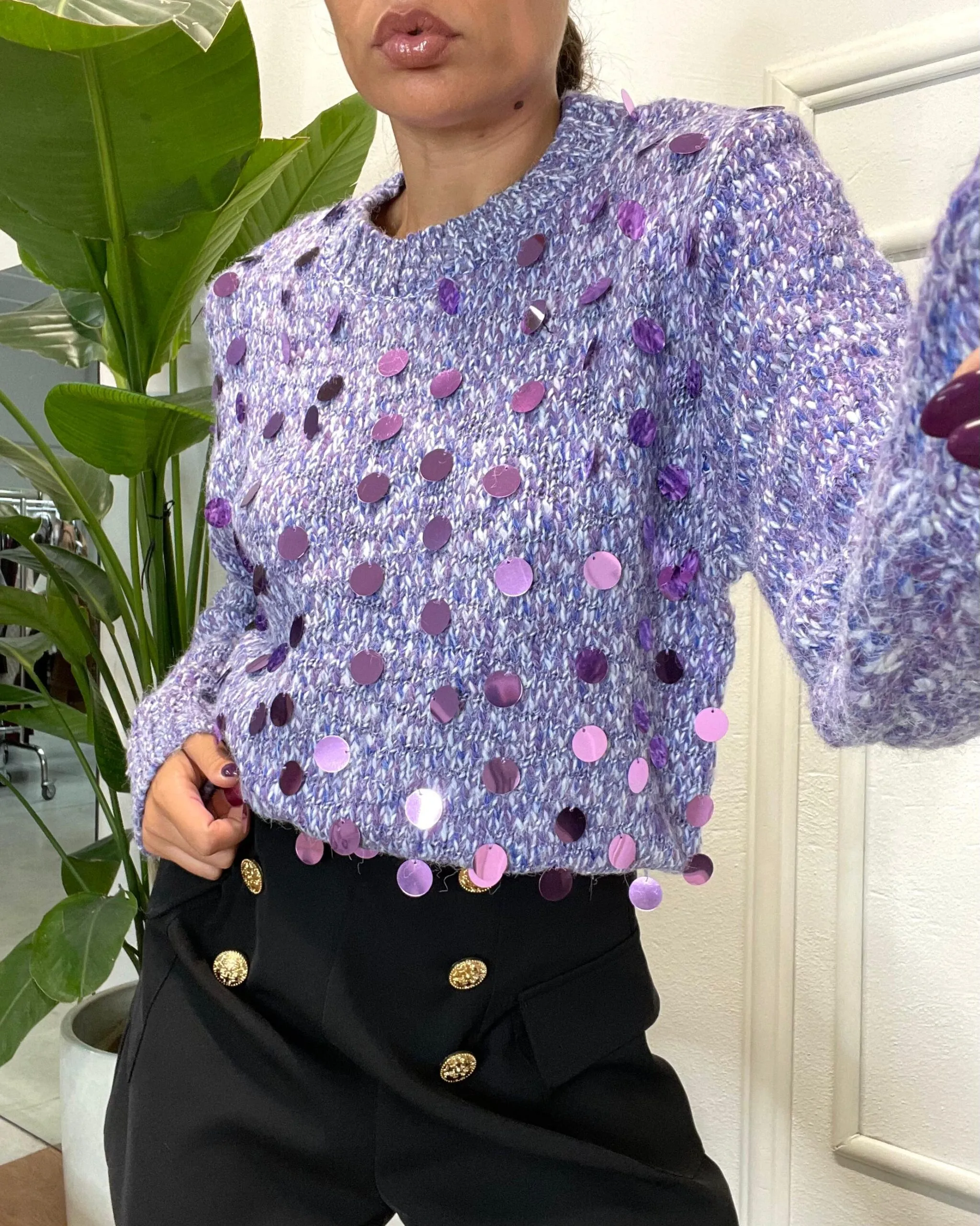 MAGLIA PAILLETTES 631 lilla