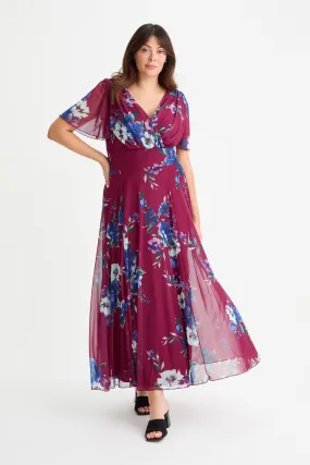 Scarlett & Jo Isabelle Chartreuse Angel Sleeve Maxi Dress    
