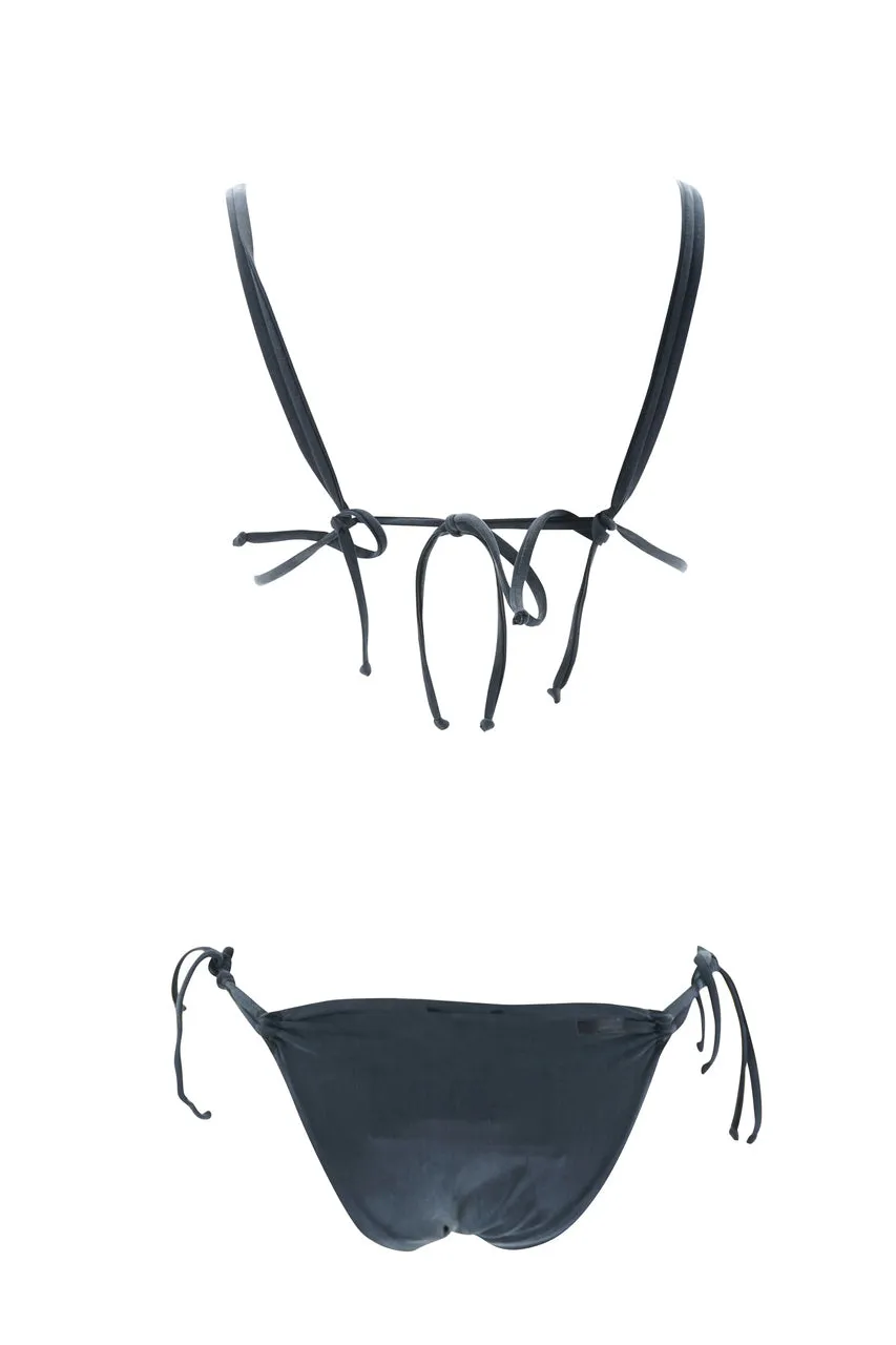 Triangle Bikini in Cupro / Black