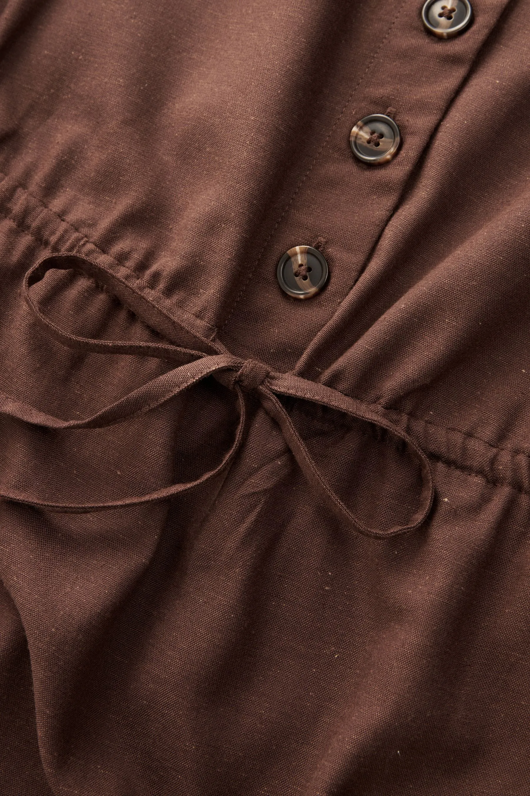 Utility Sleeveless Mini Dress With Linen    